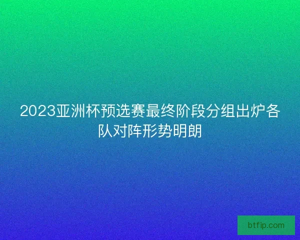 2023亚洲杯预选赛最终阶段分组出炉各队对阵形势明朗 2023亚洲杯预选赛最终阶段分组出炉各队对阵形势明朗